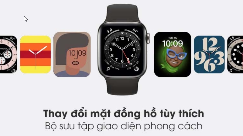 Apple Watch S6 LTE 40mm viền thép dây cao su đen cung cấp kho màn hình khổng lồ đa dạng